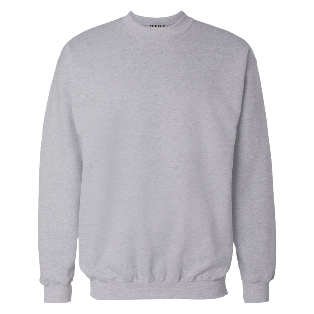 Plain melange grey sweatshirt - Teefly